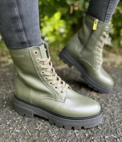 Bicolor Leather Lace-Up