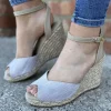 Chambray High Wedge Espadrille