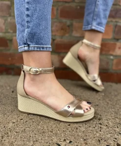 Flag Metallic Mid Wedge Espadrilles