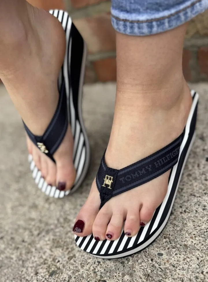 TH Stripes Wedge Beach Sandal
